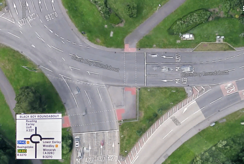 Rotonda (Roundabout) típica inglesa